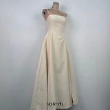 Tulle splicing bow sleeveless maxi dress - ivory