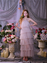 Mera Sleeveless Diamond Chain Cake evening Dress