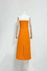 suzanne Appliqué Floral Bustier Maxi Dress in orange