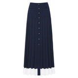 lyuba Two Tone Cropped Sleeveless Cardigan & Knit Skirt