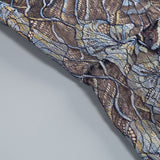 Shnovia Blue Strapless Embroidered Lace Maxi Dress With Gloves