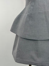 tiffany Halter Layered Pinstripe Mini Dress