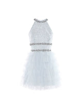 Sleeveless halter layered party Dress