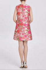 hilary multicolor floral embroidery sleeveless mini dress