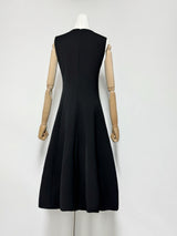 kate floral print Embellished Sleeveless Midi Dress in black