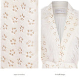 Retro Square Collar Plant and Flower Tie Coat