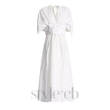 PATCHWORK APPLIQUES MIDI DRESS