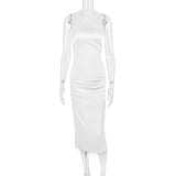 CRYSTALLISED MIDI DRESS IN IVORY