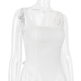 BACKLESS BOW MINI DRESS IN IVORY