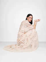 lalabelle tulle floral gown in apricot