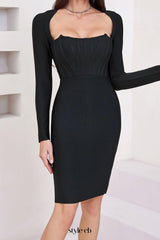 alexandra bodycon bandage mini dress in black