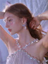 Mera Sleeveless Diamond Chain Cake evening Dress