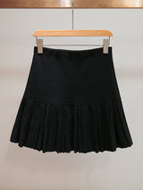 marcia black Double Breasted Ruffle Mini Skirt