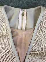 gloria Lace Bandage midi Dress in Blush