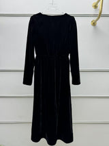 wallis black v-neck bow cutout velvet midi dress