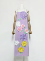 kristin Buttercup Embroidered Maxi Dress in Purple