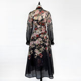 shirley Long Sleeve floral Printed Woven Maxi Dress