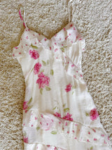 Floral Ruffle Tiered Maxi Dress - Pink & Ivory