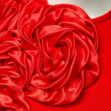 sally 3D Flower Decorative Bandage maxi Dress in red