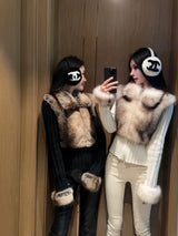 geraldine Faux Fur Knit Coat