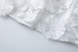 georgia 3d Floral Lace mini Dress in white