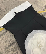 Makala 3d Flower Fishtail Maxi Bandage Dress in black