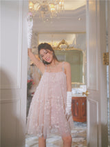 Zola Pink Flower Embroidered Loose doll Party Dress