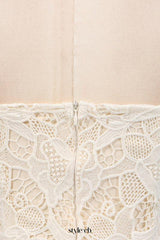 Lace hollow Sleeveless Mini Dress in yellow