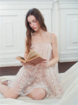 Zola Pink Flower Embroidered Loose doll Party Dress