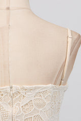 Lace hollow Sleeveless Mini Dress in yellow