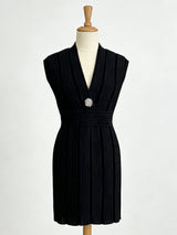 sabrina black v-neck mini Dress with shimmering sequins