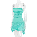 STRAPLESS CORSET DRESS IN GREEN