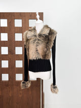 geraldine Faux Fur Knit Coat