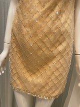 mona Embellished Rhinestone Sequin Mini Dress in yellow