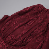 Wendy one-shoulder Lace maxi Dress In Burgundy