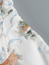 phoenix white Floral Print Fitted Corset Maxi Dress