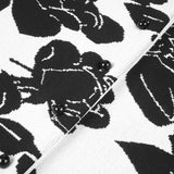 knit floral jacquard midi pencil cardigan skirt set