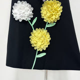 kristin Buttercup Embroidered Maxi Dress in Black