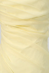 ruched ruffle hem sleeveless mini dress in yellow