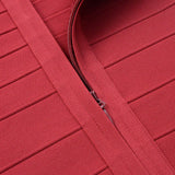 tassel bandage lace bodycon midi dress in burgundy