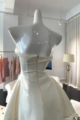 sylvia lace trim strapless mini dress in white