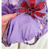 denise floral slim puff sleeves mini dress in red