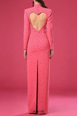 Berenice Heart Cutout  Long Sleeve Maxi Dress