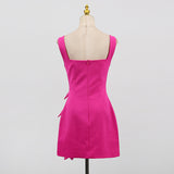 Bethany 3d flower sleeveless Mini Dress In Purple