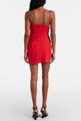 Oayena Floral Appliqué One Shoulder Mini Dress