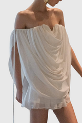 Odruta Off Shoulder Draped Top in White