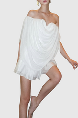 Odruta Off Shoulder Draped Top in White