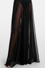 Ornan Halter Mesh Maxi Dress