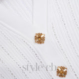 URSULA WHITE KNIT PEPLUM MINI DRESS