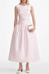 jocelyn Bowknot-Side Bandage Strapless maxi Dress in black